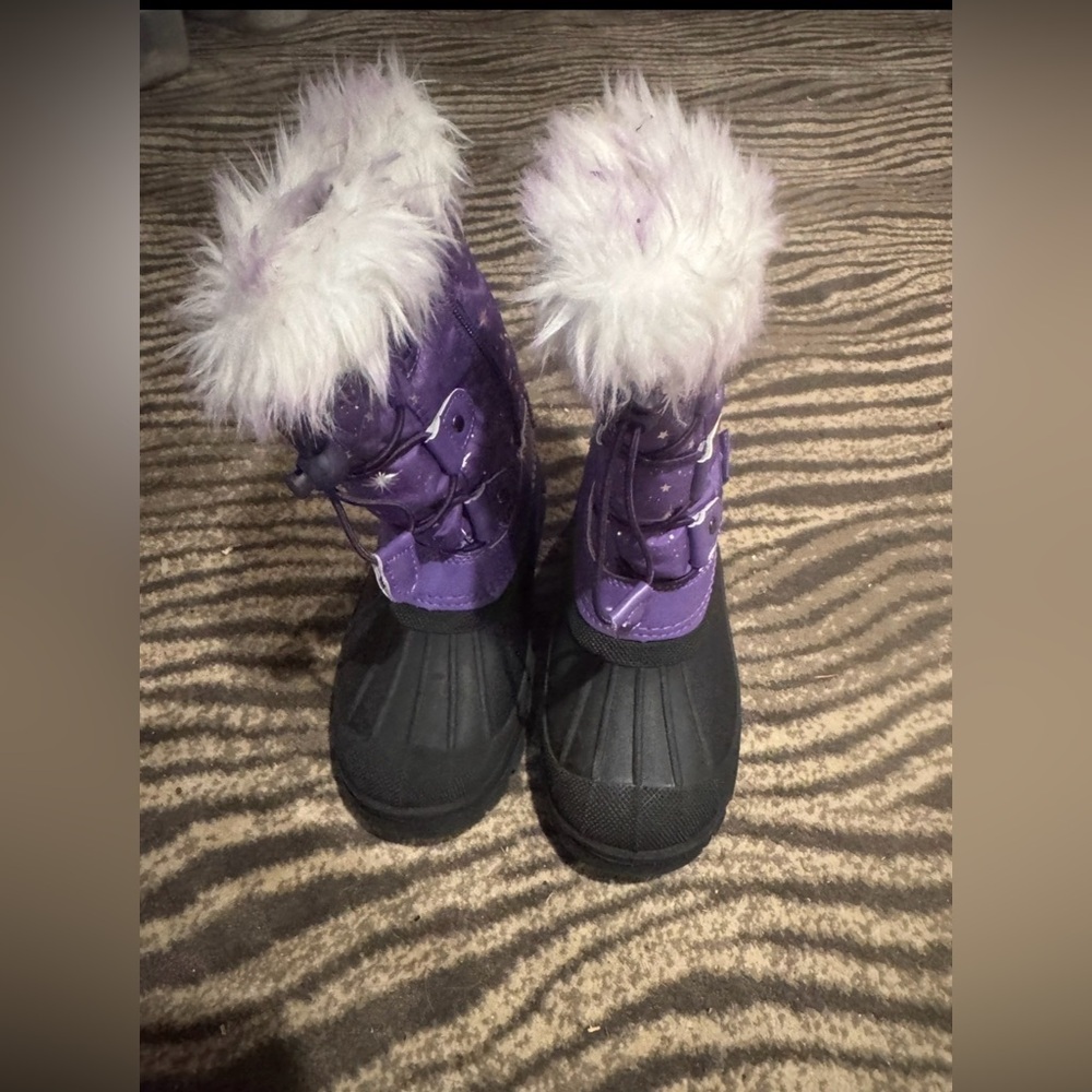 Dream Pairs Kids Purple Snow Boots Size 13 Faux Fur Winter
